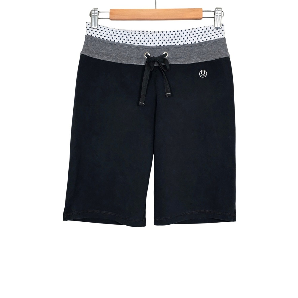 Lululemon Women's Short Wide Leg Crops Black Polka Dot 4